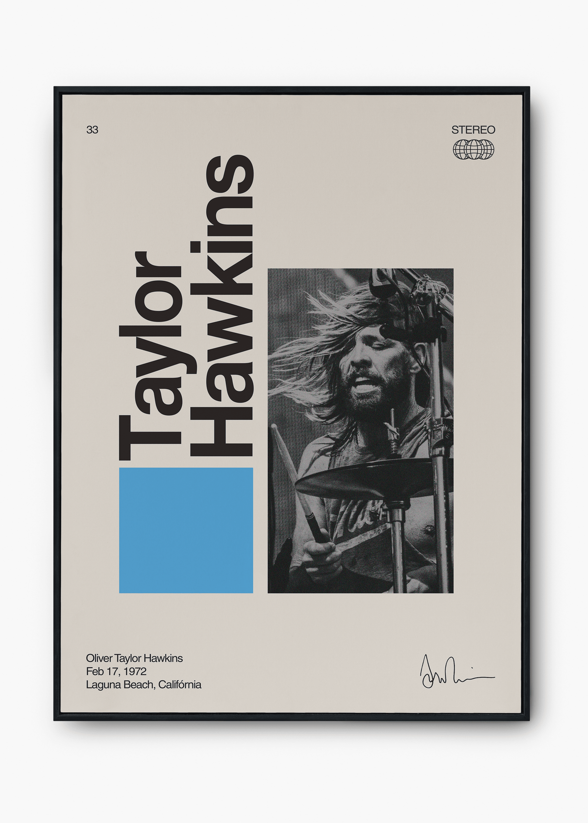 Quadro Signature Taylor Hawkings - Foo Fighters - Outlet