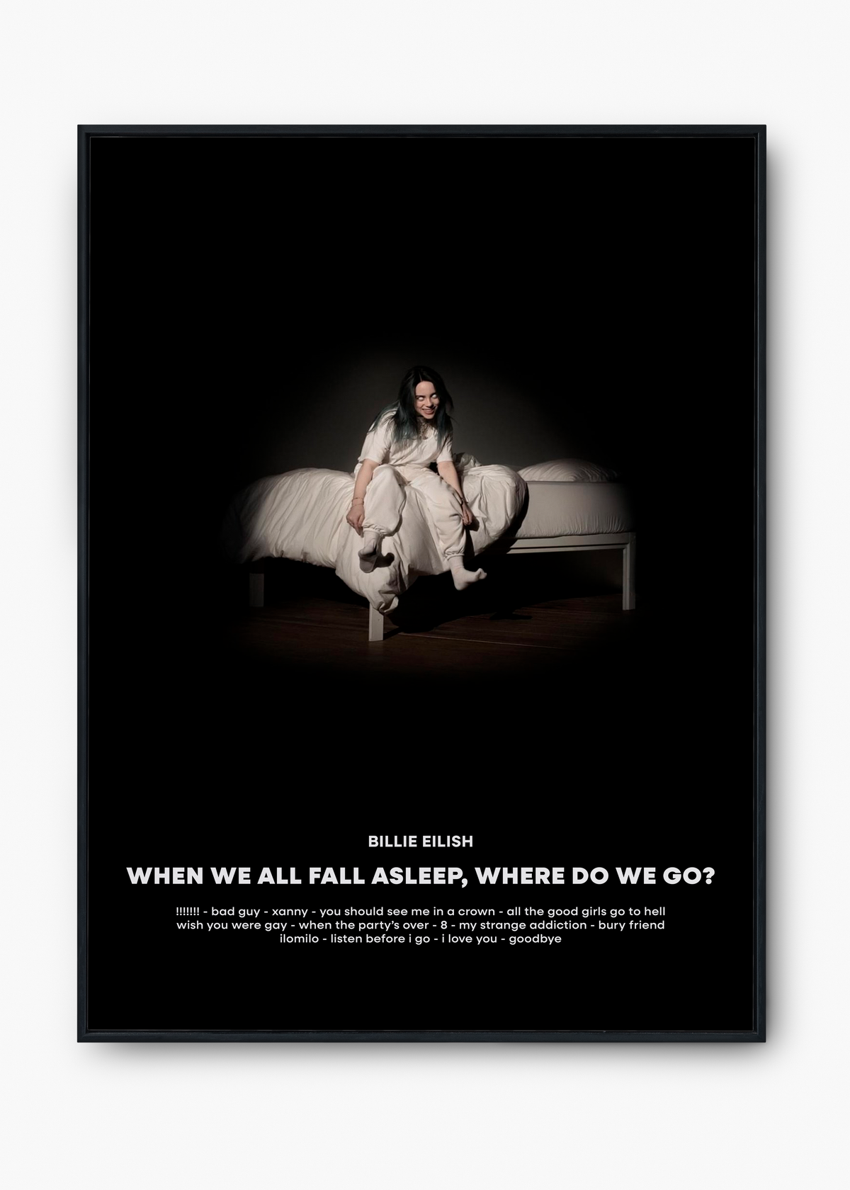 Quadro Billie Eilish When We All Fall Asleep, Where Do We Go? Capa