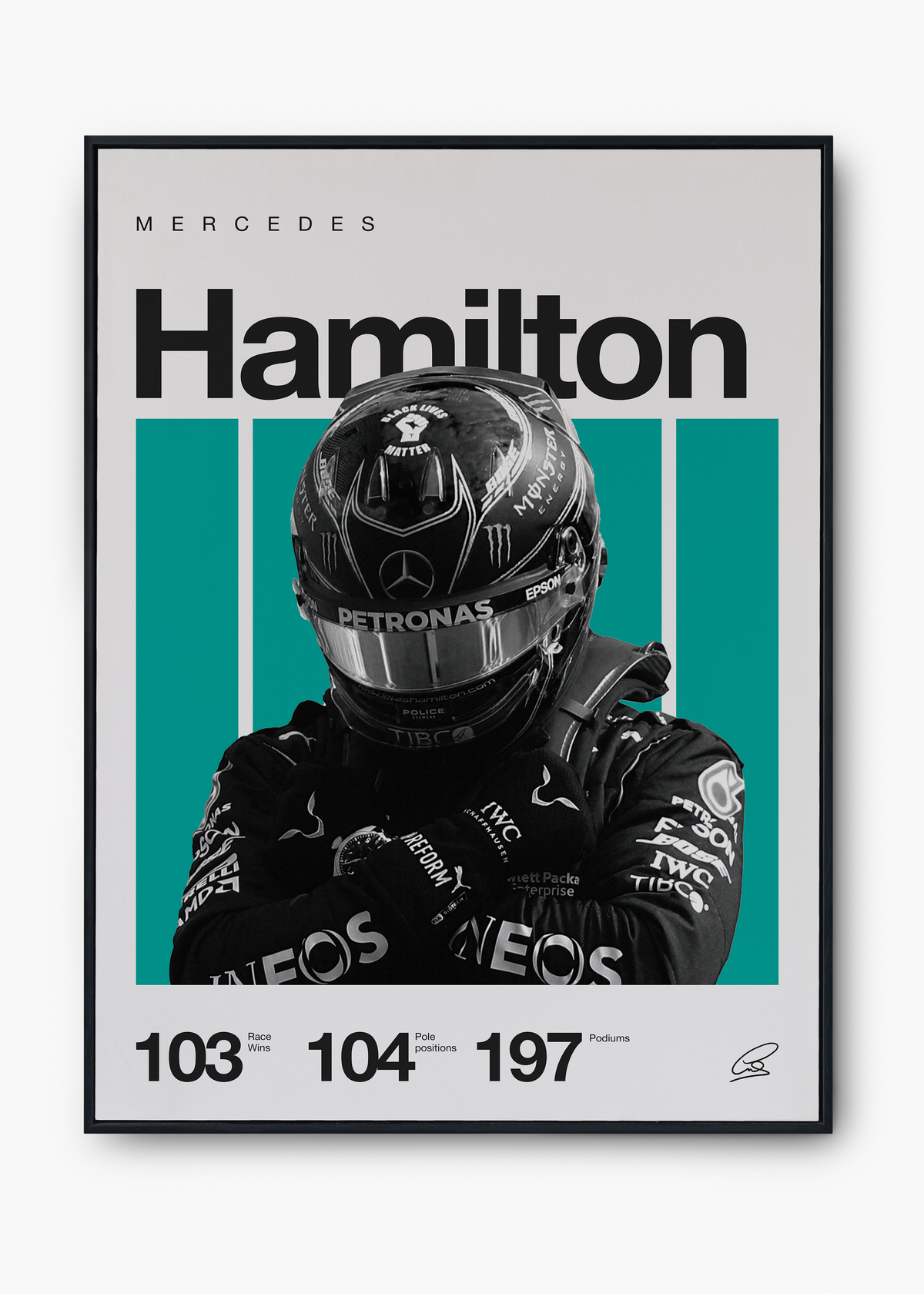 Quadro Lewis Hamilton F1 Print