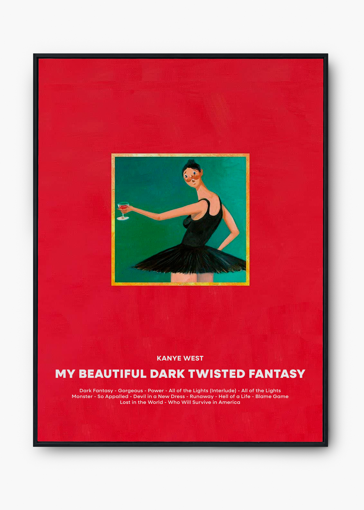 Quadro Kanye West My Beautiful Dark Twisted Fantasy Capa