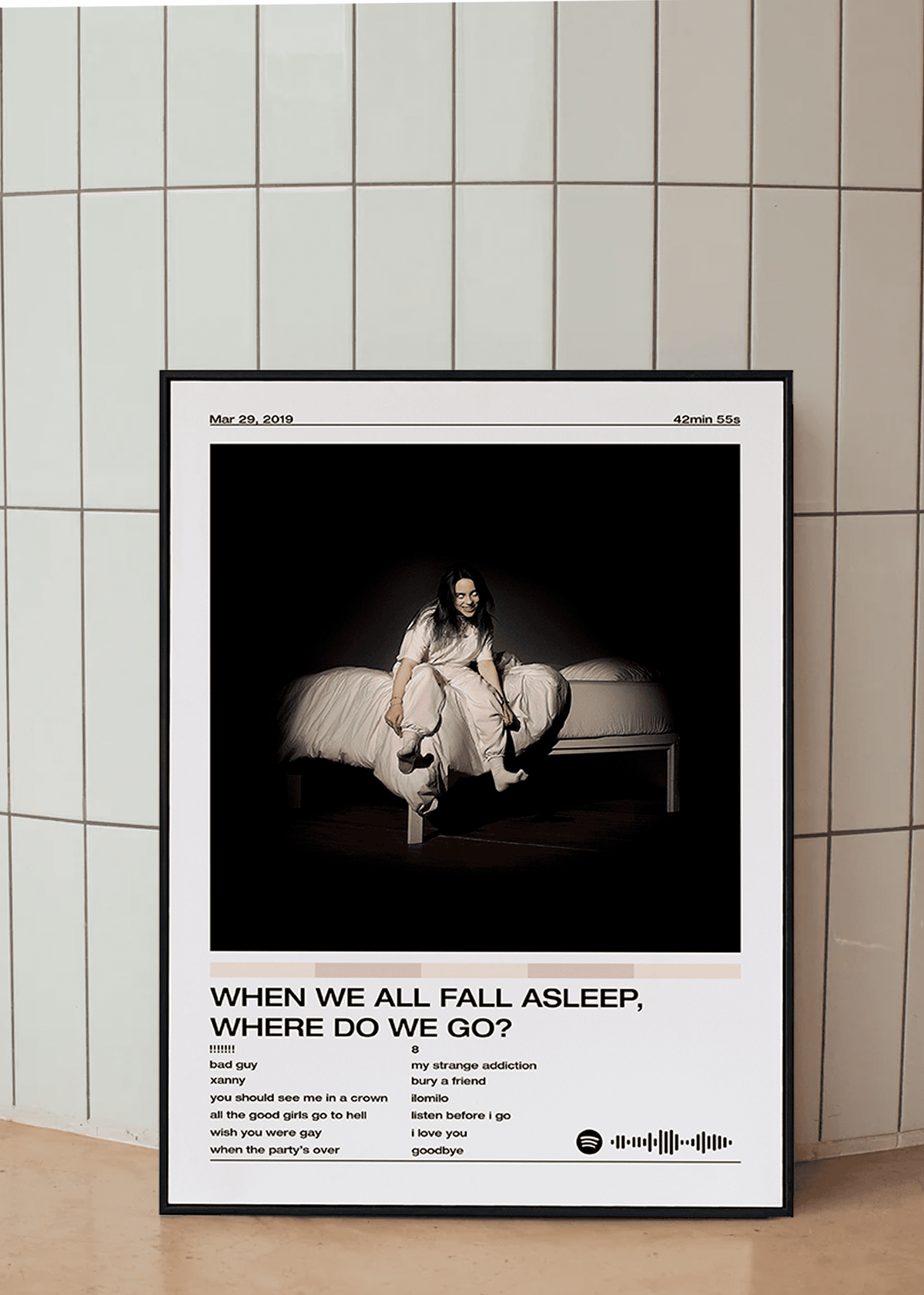 Quadro Billie Eilish When We All Fall Asleep, Where Do We Go?