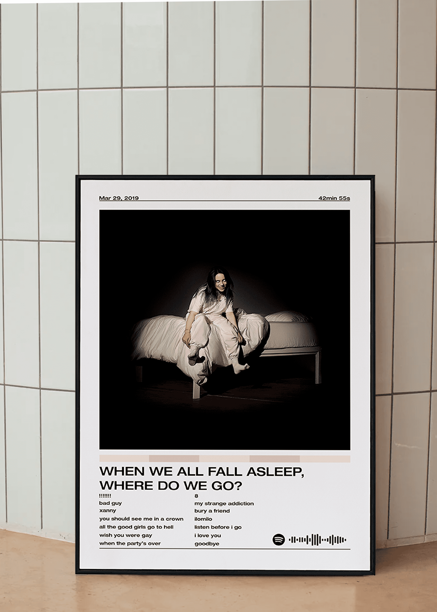 Quadro Billie Eilish When We All Fall Asleep, Where Do We Go?