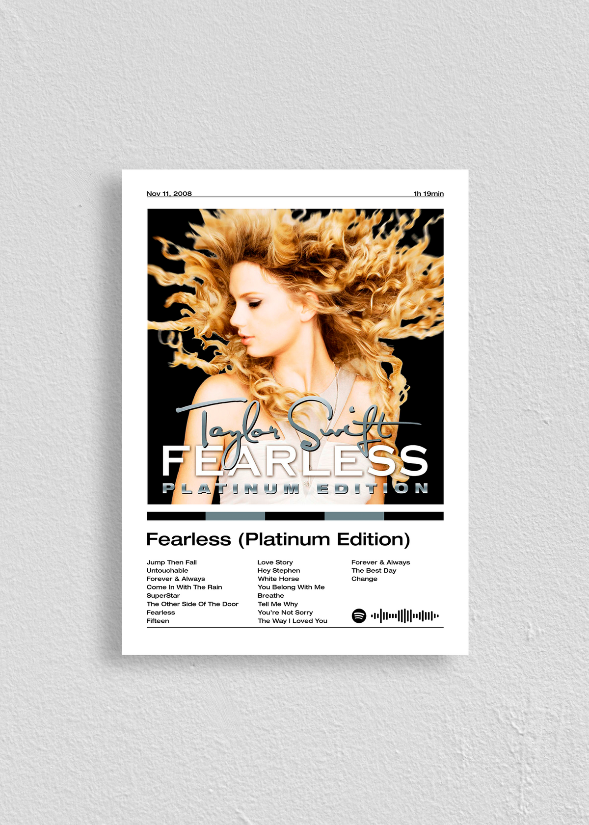 Quadro Taylor Swift Fearless Platinum Edition